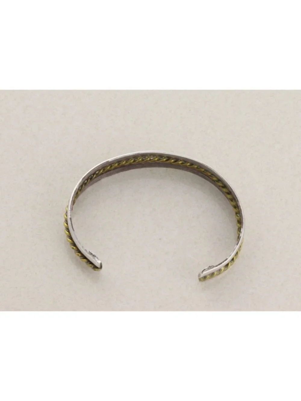 Sterling Silver Rope Pattern Cuff Bracelet Adjustable 7